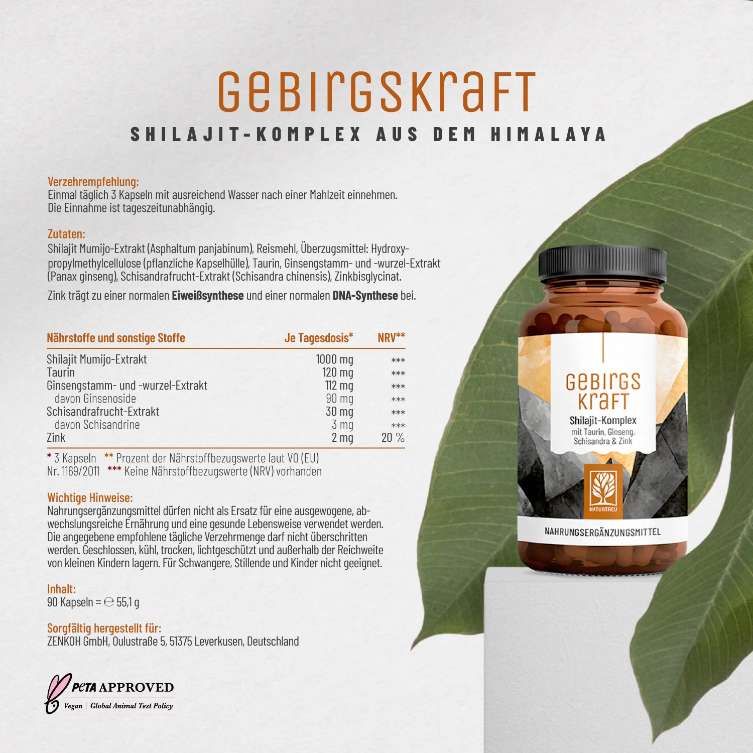 Gebirgskraft: Shilajit Kapseln mit Taurin, Ginseng, Schisandra & Zink - Image 10