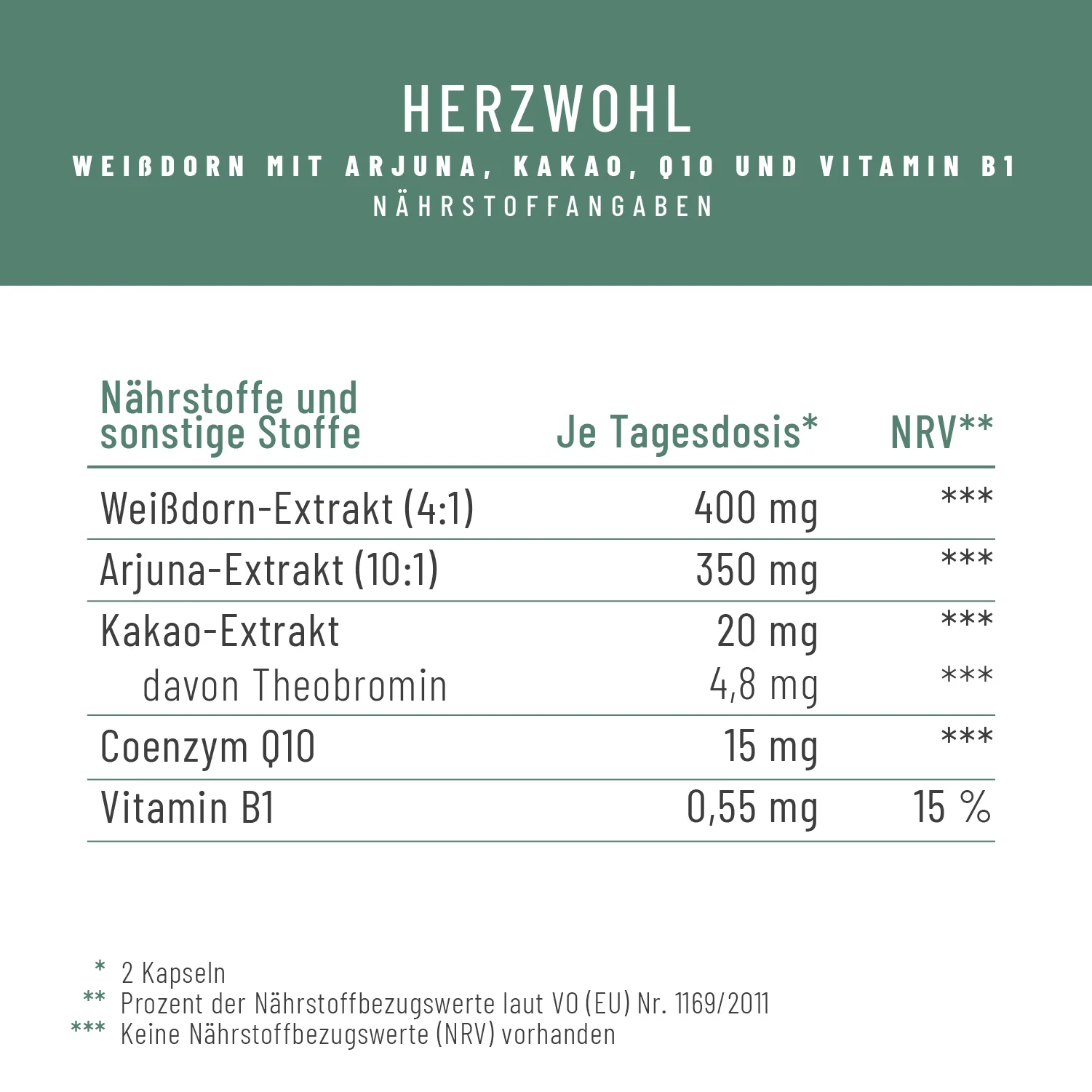 Herzwohl: Weißdorn mit Arjuna, Kakao, Q10 & Vitamin B1 - Image 3