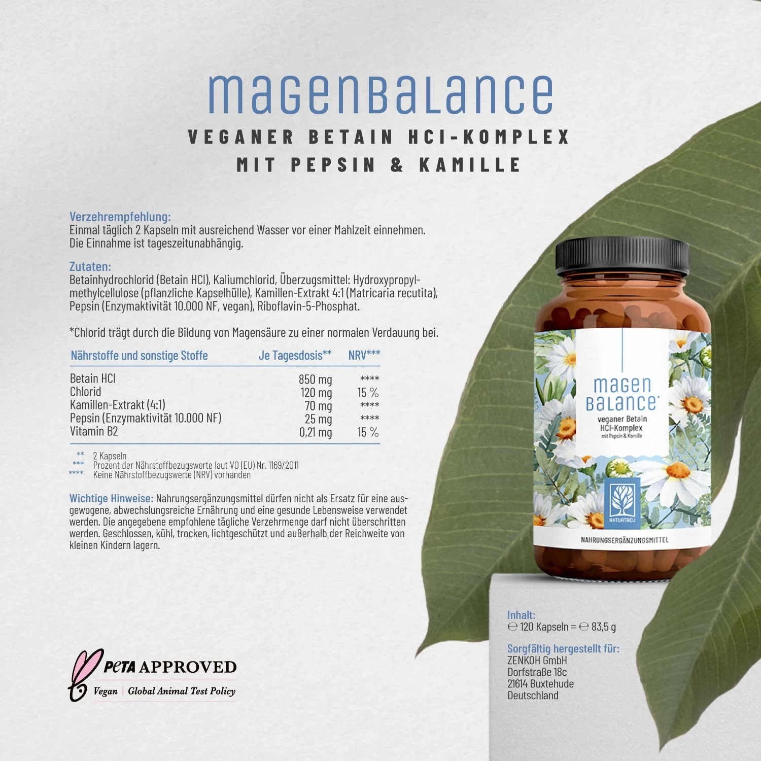 Magenbalance: Betain HCI-Komplex mit Pepsin & Kamille - Image 11