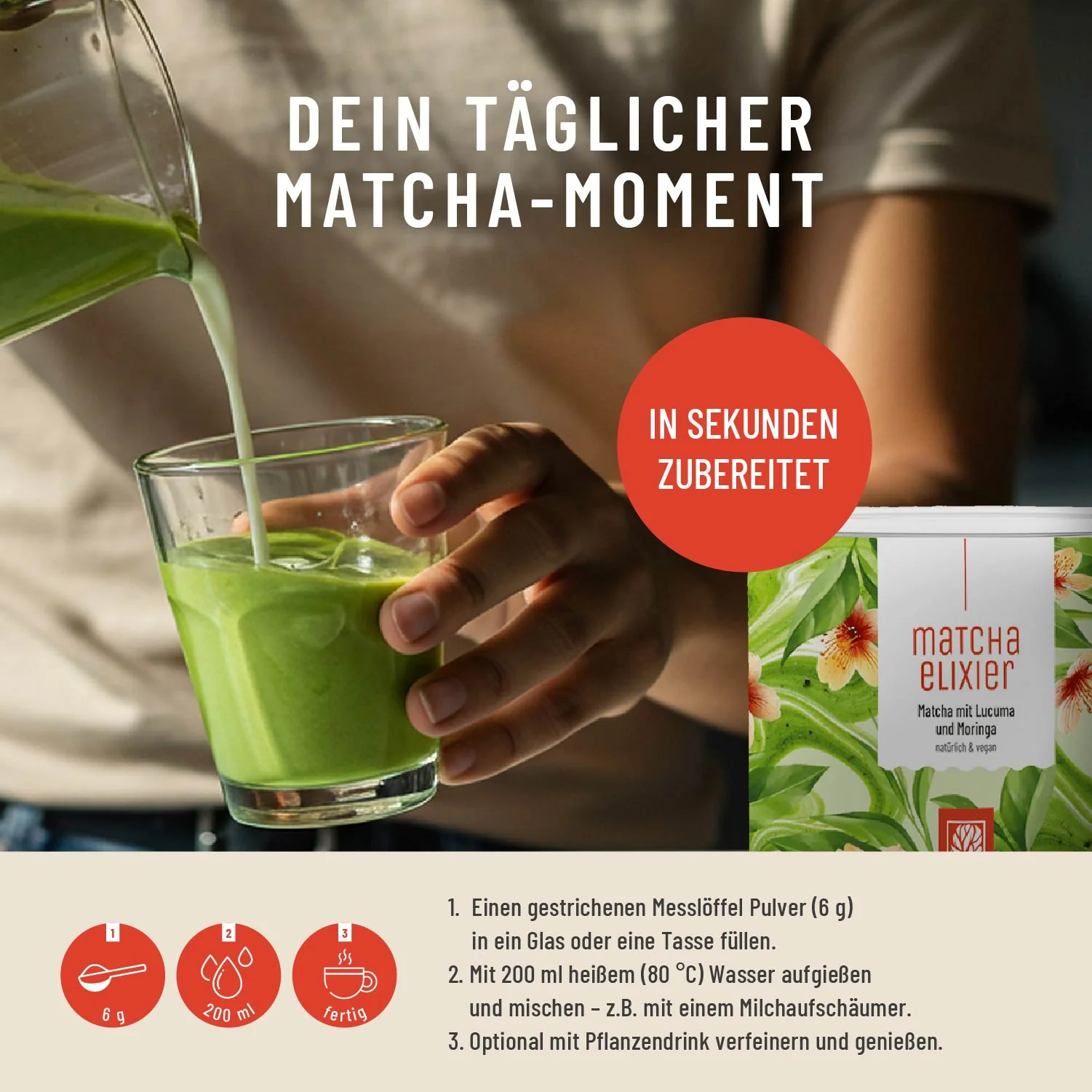 Matchaelixier: Matcha mit Lucuma und Moringa - Image 5