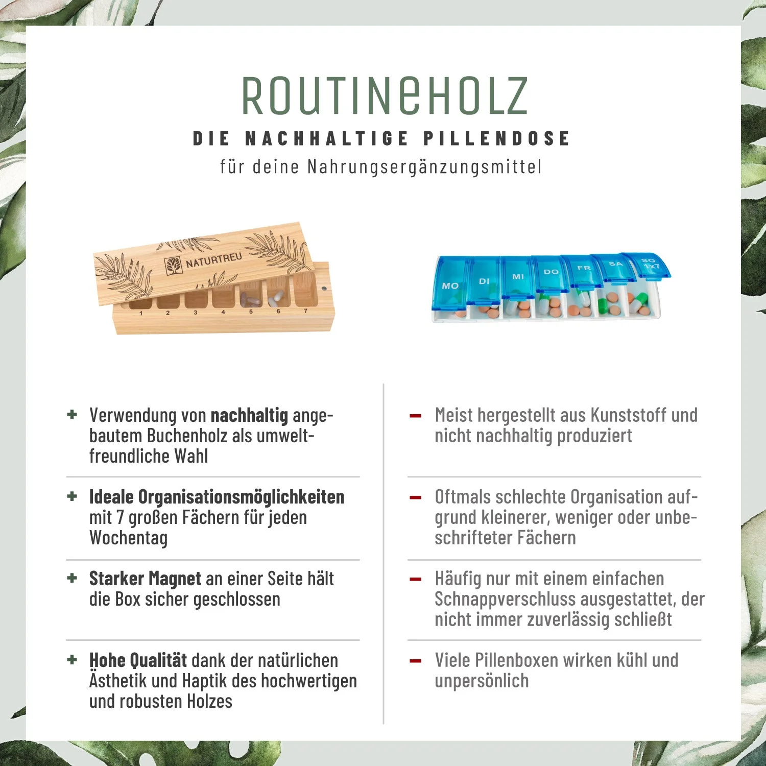 Routineholz 2.0 - 7 Tage Tablettenbox / Pillenbox - Image 6