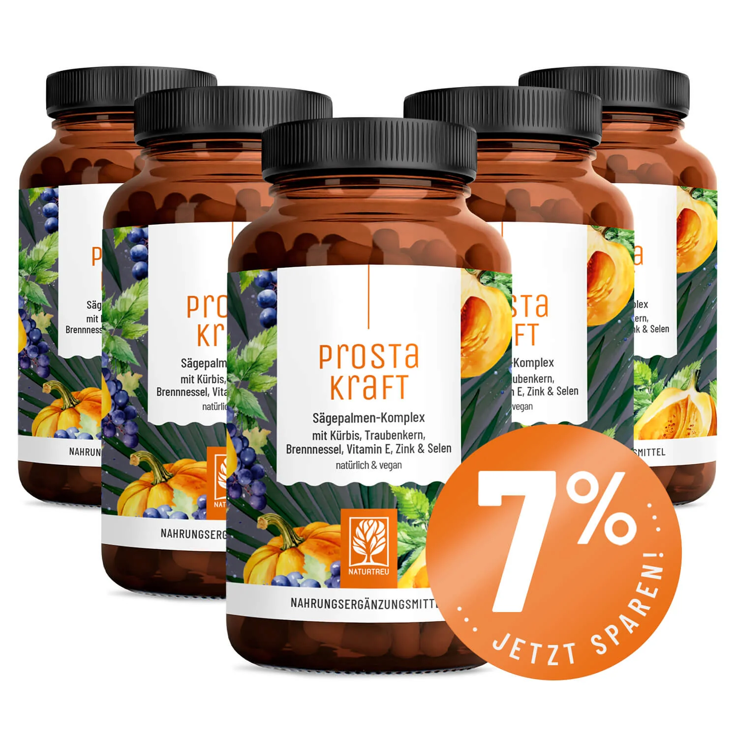 Prostakraft: Sägepalmen-Komplex mit Kürbis, Traubenkern, Brennnessel, Vitamin E, Zink & Selen - Image 13