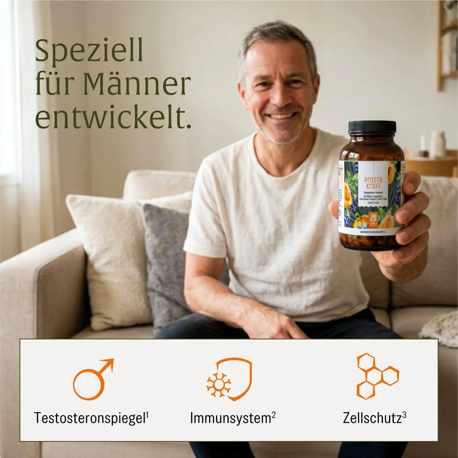 Prostakraft: Sägepalmen-Komplex mit Kürbis, Traubenkern, Brennnessel, Vitamin E, Zink & Selen - Image 4