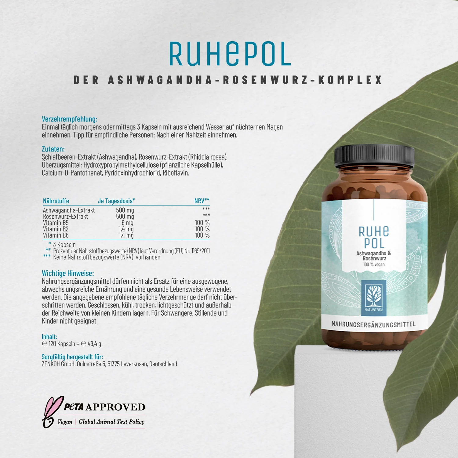 Ruhepol: Anti Stress Komplex mit Ashwagandha & Rosenwurz - Image 9