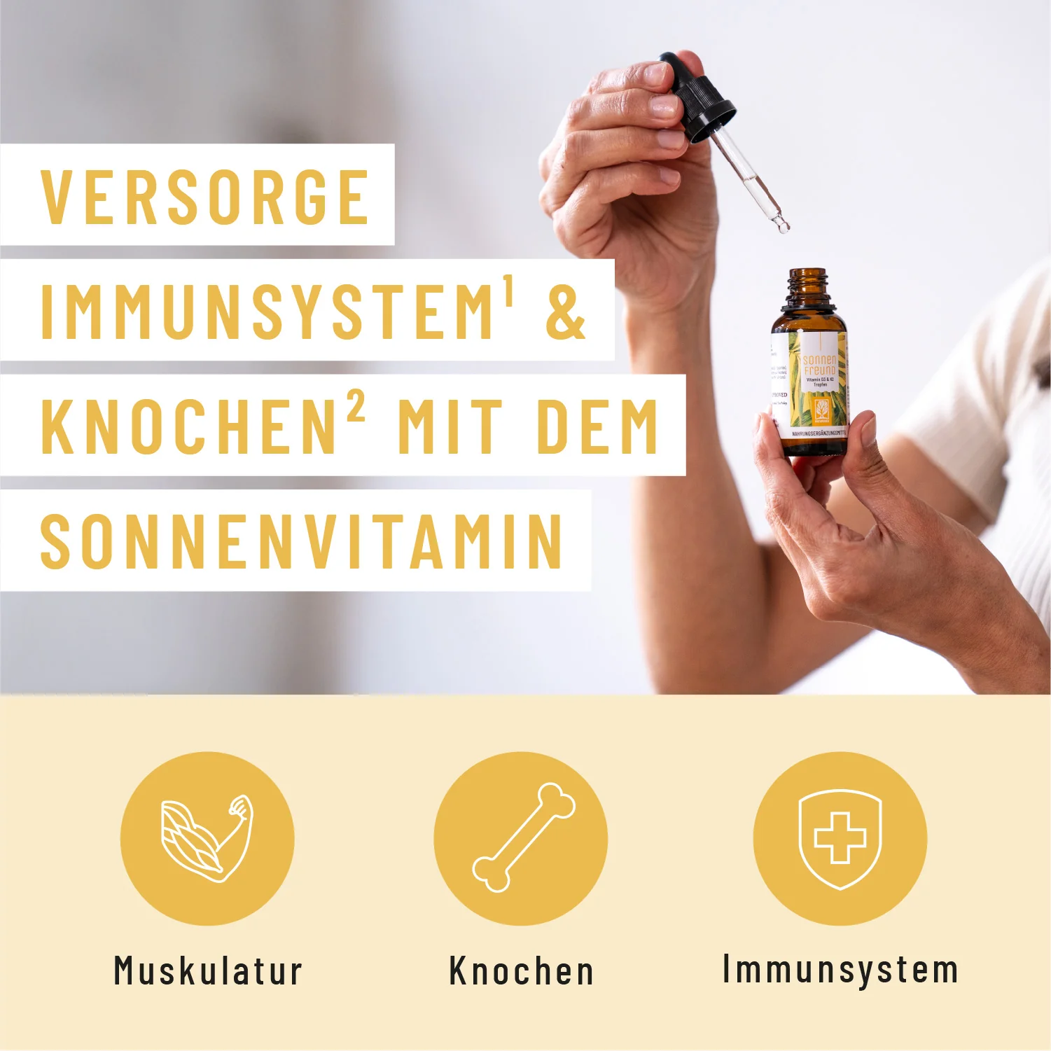 Sonnenfreund: Vitamin D3 & K2 Tropfen für Erwachsene (1.000 I.E.) - Image 4