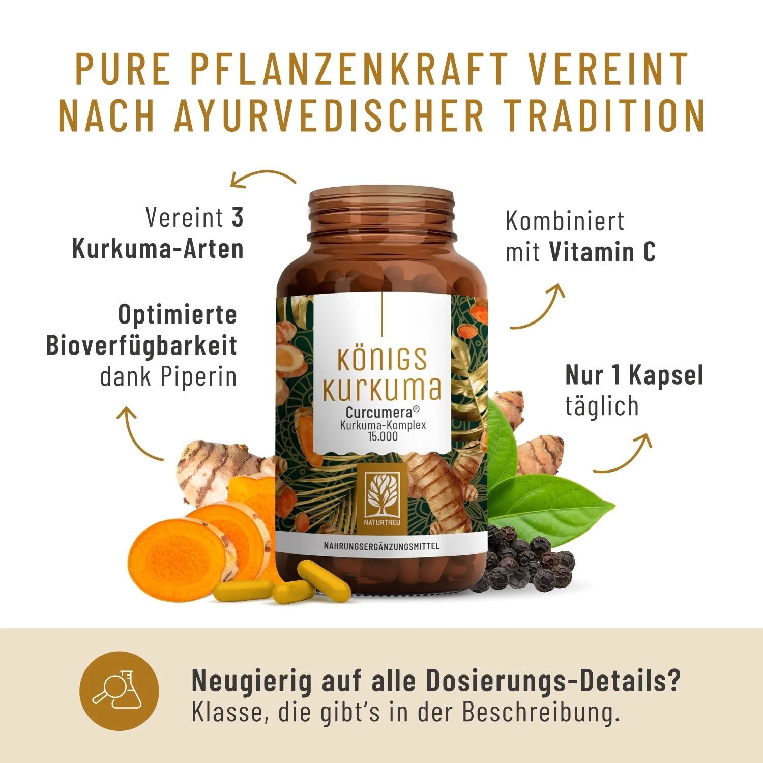Stark in den Tag Paket: Curcuma- und Aminosäuren-Komplex - Image 3